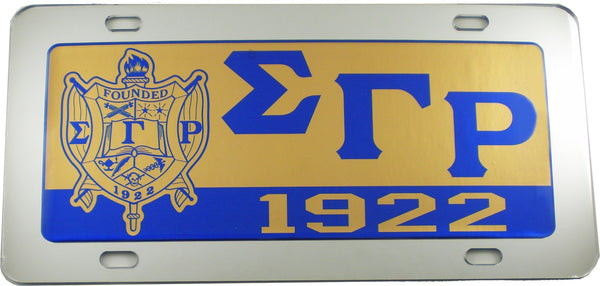 Sigma Gamma Rho Domed Crest Tag License Plate [Silver]