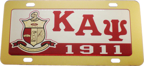 Kappa Alpha Psi Domed Crest Tag License Plate [Gold]