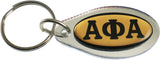 Alpha Phi Alpha Pear Shaped Domed Key Chain [Silver]