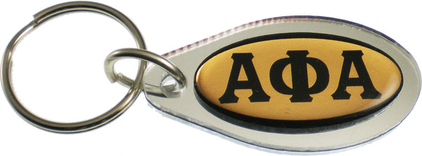 Alpha Phi Alpha Pear Shaped Domed Key Chain [Silver]