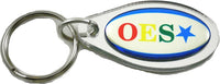 Eastern Star Pear Shaped Domed Key Chain [Silver]