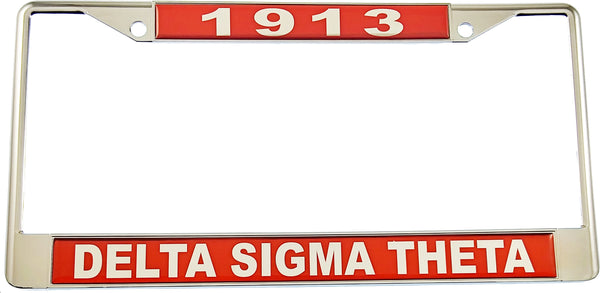 Delta Sigma Theta Domed Founder License Plate Frame [Silver]