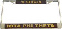 Iota Phi Theta Domed Founder License Plate Frame [Silver]