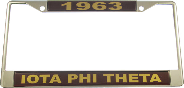 Iota Phi Theta Domed Founder License Plate Frame [Silver]