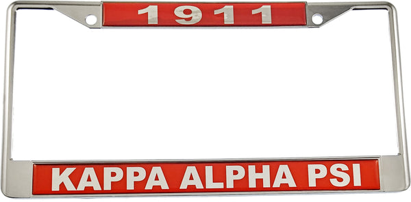 Kappa Alpha Psi Domed Founder License Plate Frame [Silver]