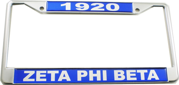 Zeta Phi Beta Domed Founder License Plate Frame [Silver]