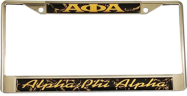 Alpha Phi Alpha Domed License Plate Frame [Silver]