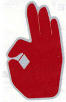 Kappa Alpha Psi Hand Sign Reflective Symbol Decal Sticker [Silver/Red - 4.75"]