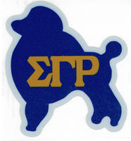 Sigma Gamma Rho - Poodle Reflective Symbol Decal Sticker [Blue]