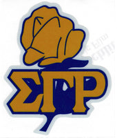 Sigma Gamma Rho - Rose Flower Reflective Symbol Decal Sticker [Gold]