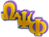 Omega Psi Phi Small Acrylic Letter Pin [Gold]