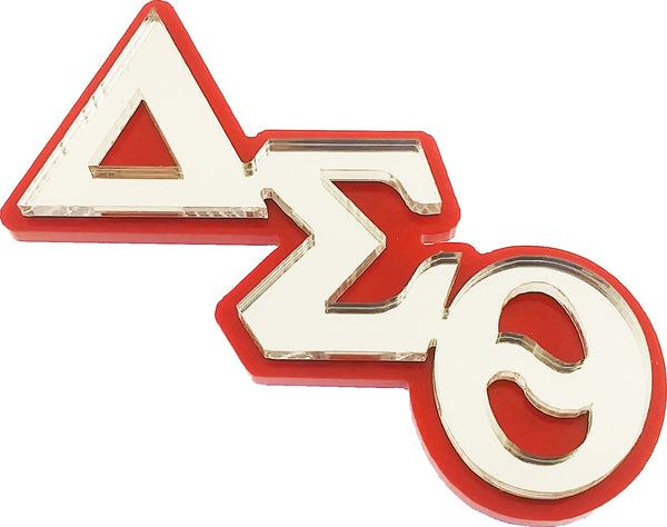 Delta Sigma Theta Large Mirror Letter Pin [Silver]