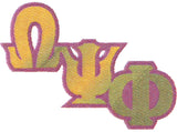 Omega Psi Phi Large Mirror Letter Pin [Gold]