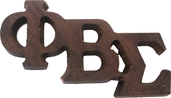 Phi Beta Sigma Large Wood Letter Pin [Brown]