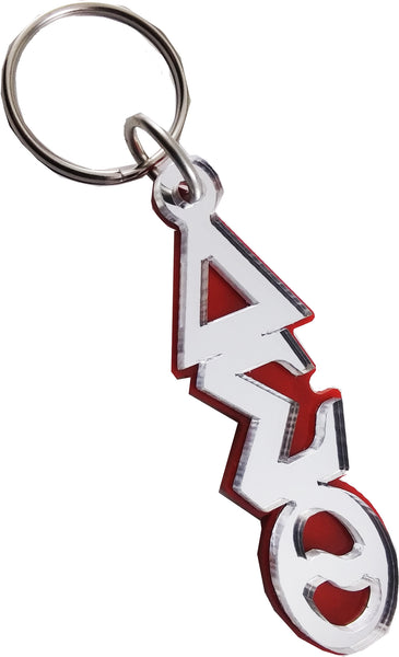 Delta Sigma Theta Large Letter Mirror Key Chain [Red]