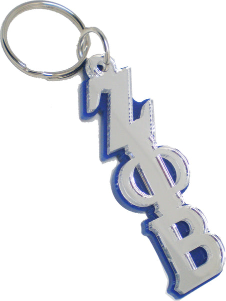 Zeta Phi Beta Large Letter Mirror Key Chain [Blue]