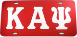 Kappa Alpha Psi Inlaid Color Mirror License Plate [Red/Silver]