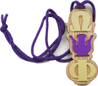 Omega Psi Phi Oak Wood Backed Medallion [Brown]