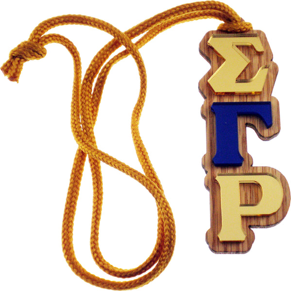 Sigma Gamma Rho Oak Wood Backed Medallion [Brown]