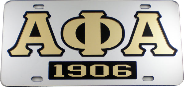 Alpha Phi Alpha 1906 Mirror Insert Tag License Plate [Silver]