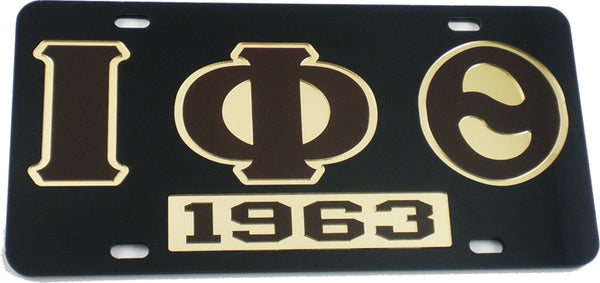 Iota Phi Theta 1963 Mirror Insert Tag License Plate [Black]