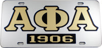 Alpha Phi Alpha 1906 Mirror Insert Tag License Plate [Silver]