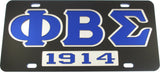 Phi Beta Sigma 1914 Mirror Insert Tag License Plate [Black]
