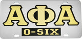 Alpha Phi Alpha O-Six Mirror Insert Tag License Plate [Silver]