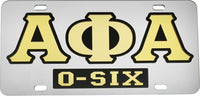 Alpha Phi Alpha O-Six Mirror Insert Tag License Plate [Silver]