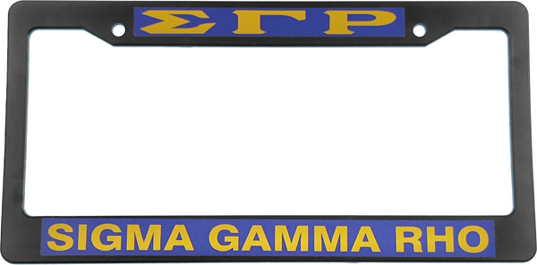 Sigma Gamma Rho Text Decal Plastic License Plate Frame [Black]