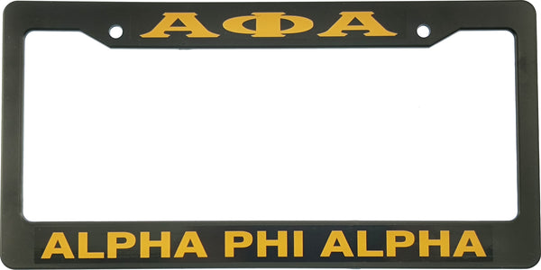 Alpha Phi Alpha Text Decal Plastic License Plate Frame [Black]