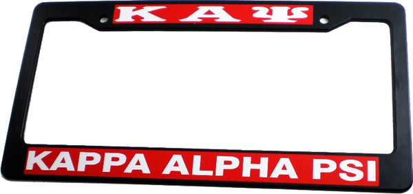 Kappa Alpha Psi Text Decal Plastic License Plate Frame [Black]