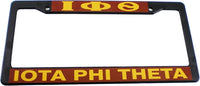 Iota Phi Theta Text Decal Plastic License Plate Frame [Black]