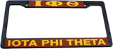 Iota Phi Theta Text Decal Plastic License Plate Frame [Black]
