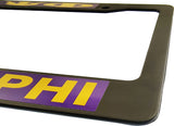 Omega Psi Phi Text Decal Plastic License Plate Frame [Black]