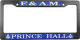 Prince Hall Mason F. & A.M. Text Decal Plastic License Plate Frame [Black]
