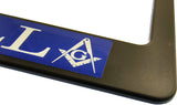 Prince Hall Mason F. & A.M. Text Decal Plastic License Plate Frame [Black]