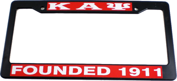 Kappa Alpha Psi Founded 1911 Text Decal Plastic License Plate Frame [Black]