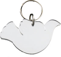 Zeta Phi Beta Dove Symbol Outline Acrylic Key Chain [White]