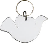 Zeta Phi Beta Dove Symbol Outline Acrylic Key Chain [White]