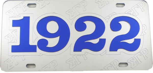 Sigma Gamma Rho 1922 Founder Satin Background Tag License Plate [Silver]