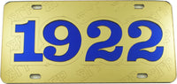 Sigma Gamma Rho 1922 Founder Satin Background Tag License Plate [Gold]