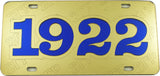Sigma Gamma Rho 1922 Founder Satin Background Tag License Plate [Gold]