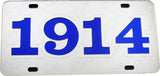 Phi Beta Sigma 1914 Founder Satin Background Tag License Plate [Silver]