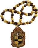 Alpha Phi Alpha Wood Bead Tiki Crest Decal Medallion [Brown]