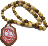 Delta Sigma Theta Wood Bead Tiki Crest Decal Medallion [Brown]