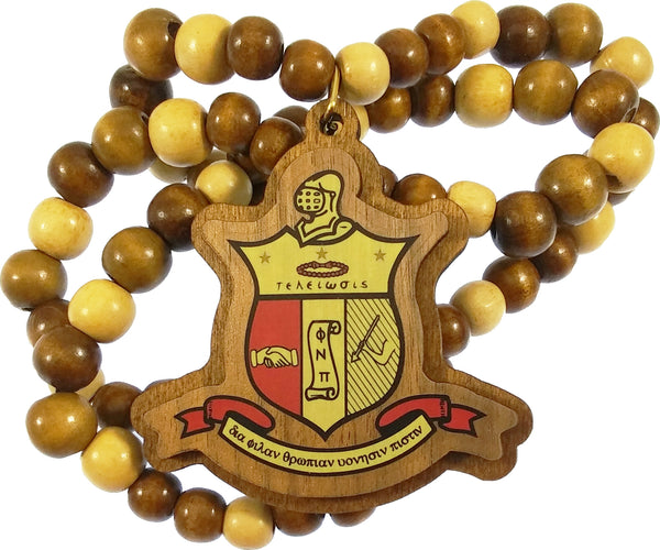 Kappa Alpha Psi Wood Bead Tiki Crest Decal Medallion [Brown]