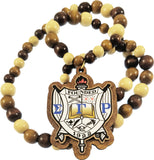 Sigma Gamma Rho Wood Bead Tiki Crest Decal Medallion [Brown]