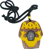 Alpha Phi Alpha - Sphinx Head Wood Medallion [Brown]