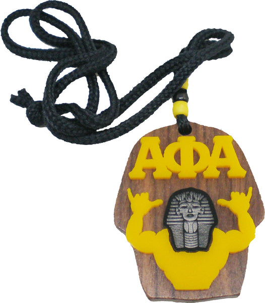 Alpha Phi Alpha - Sphinx Head Wood Medallion [Brown]